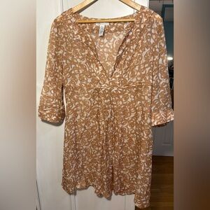 Diane Von Furstenberg Sheer Silk Cotton Cover Up Dress Medium